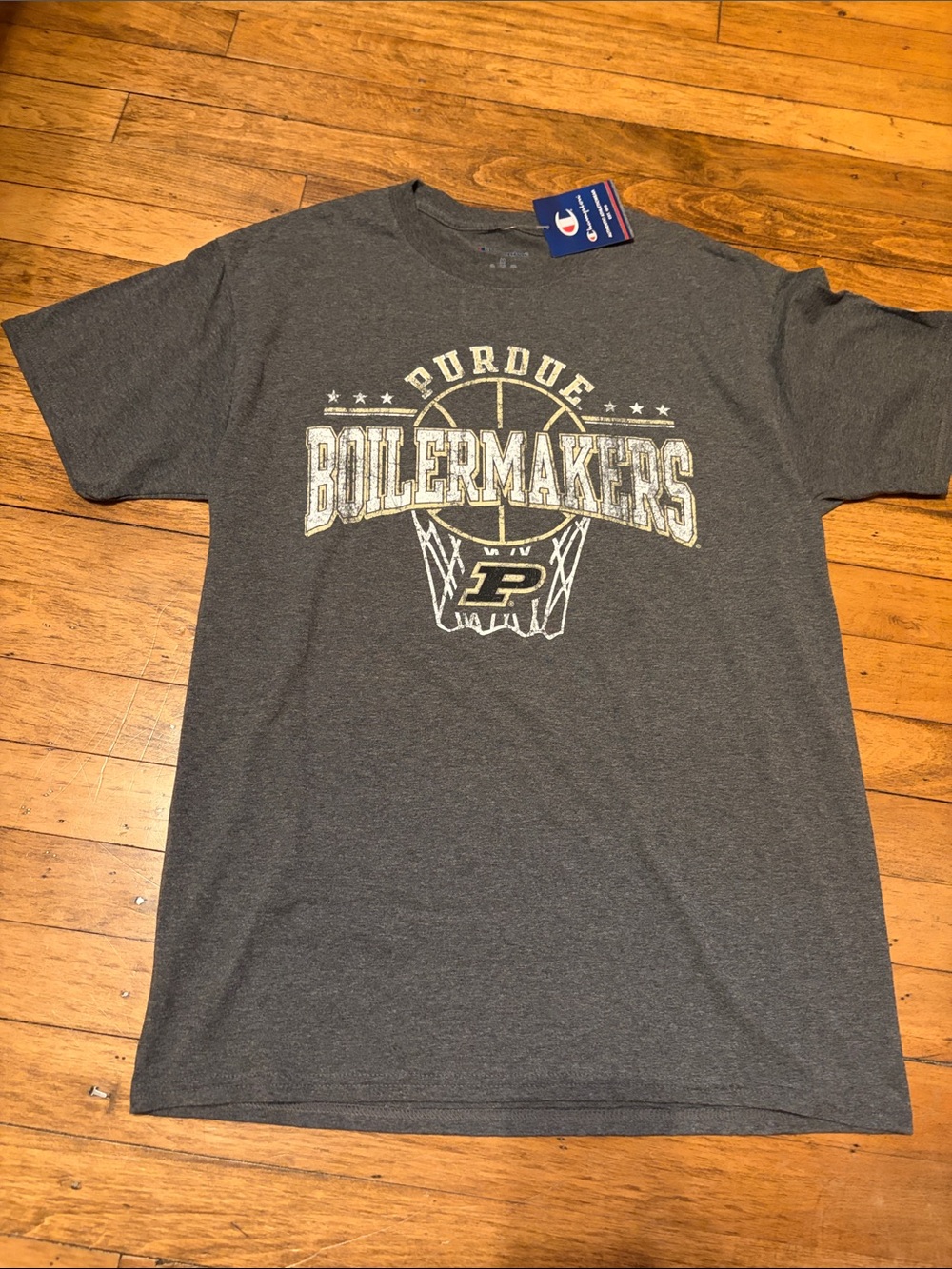 Champion Gray Purdue Boilermakers Basketball Graphic Tee